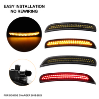 4pcs Front Amber Rear Red Bumper LED Side Marker Light Signal Indicator For Dodge Charger 2015 -2023