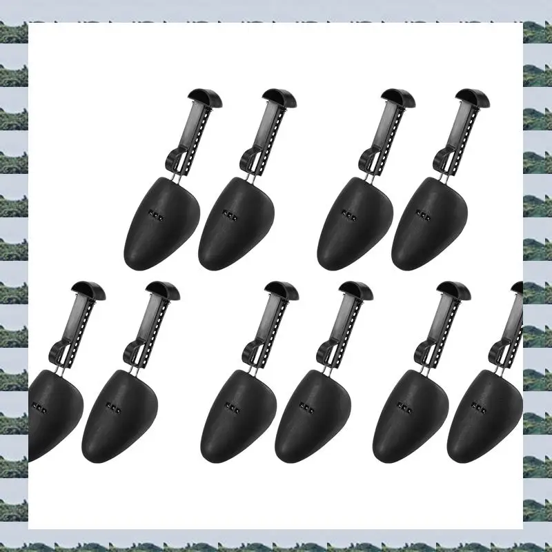 

ABQR 5 Pairs Practical Plastic Adjustable Length Men Shoe Tree Stretcher Boot Holder Organizers (5 Pairs Black)
