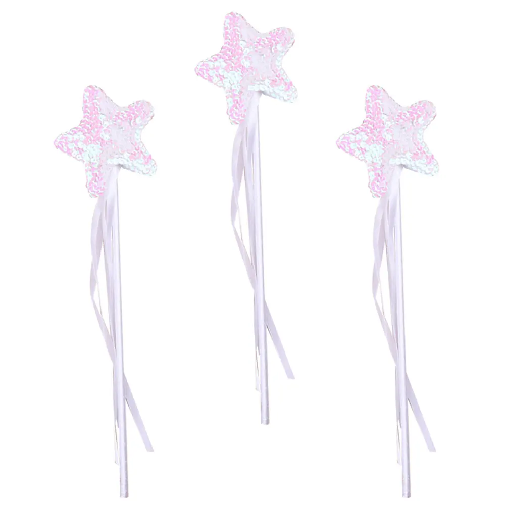 

3Pcs Exquisite Fairy Sticks Unique Star-Shaped Bright Colors Kids Playthings Photo Prop Birthday Gift for Girls
