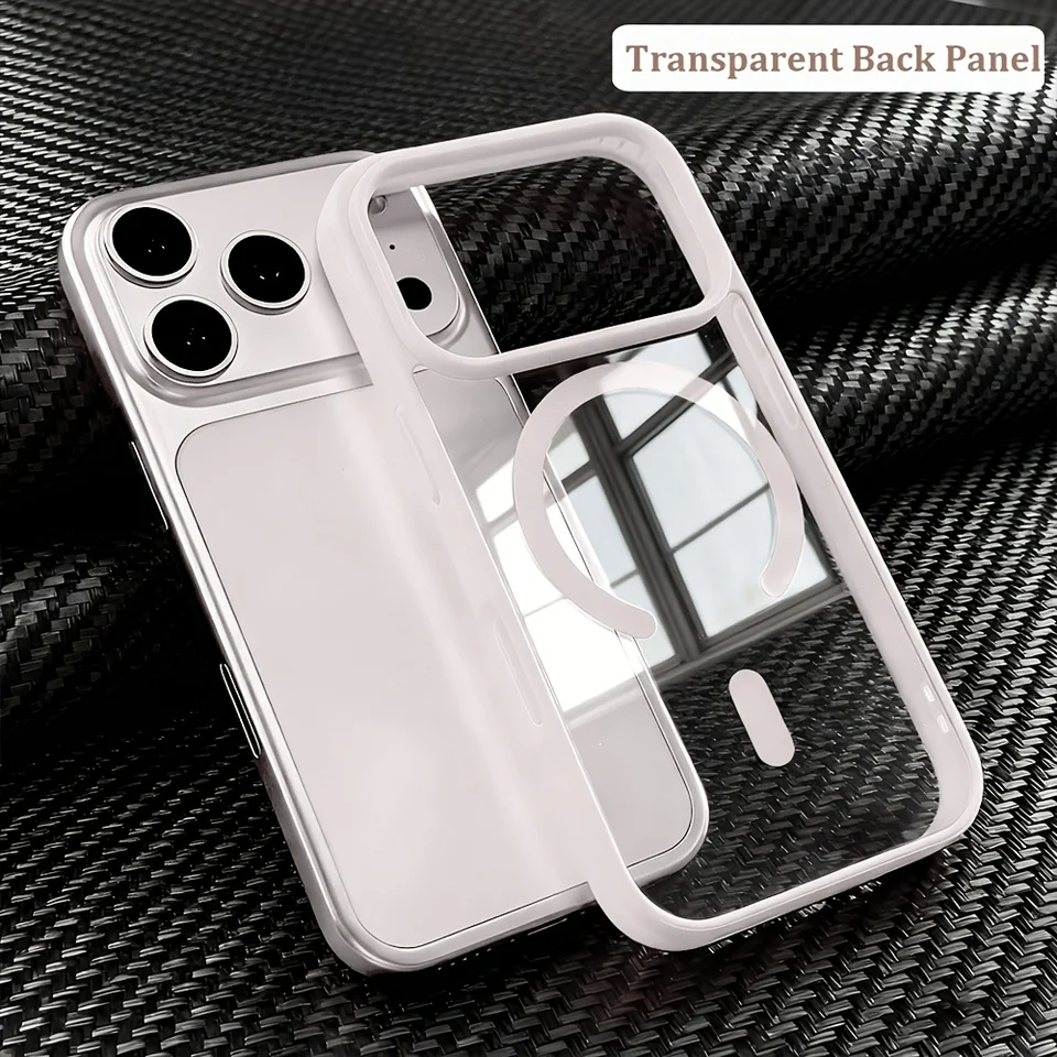 Funda de acrílico transparente para iPhone 17 Air, 16, 15, 14, Plus, 13, 12, 11, Pro Max, compatible con carga inalámbrica MagSafe 3