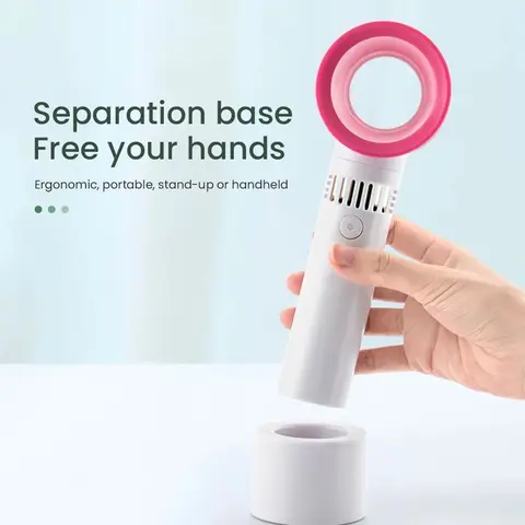 MASSA 1 पीस पोर्टेबल हैंड फैन स्पीड मिनी ब्लेडलेस हैंडहेल्ड फैन USB रिचार्जेबल पर्सनल हाईस्पीड फैन इलेक्ट्रिक आईलैश फैन 10 best sales काला पंखा - №9