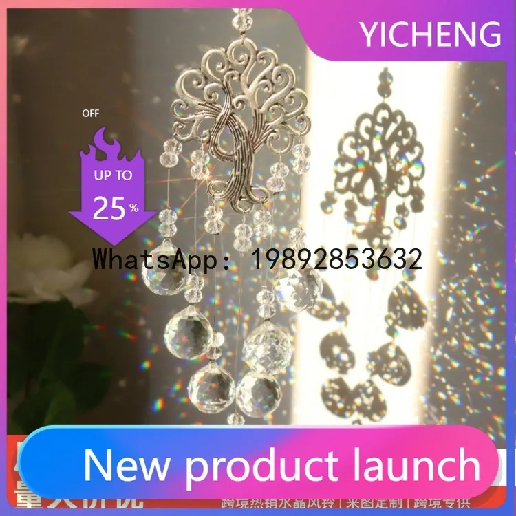 

FL Tree of Life Crystal Wind Chimes DIY Pendant Garden Decoration Sun Catcher Hanging Window Home Accessories