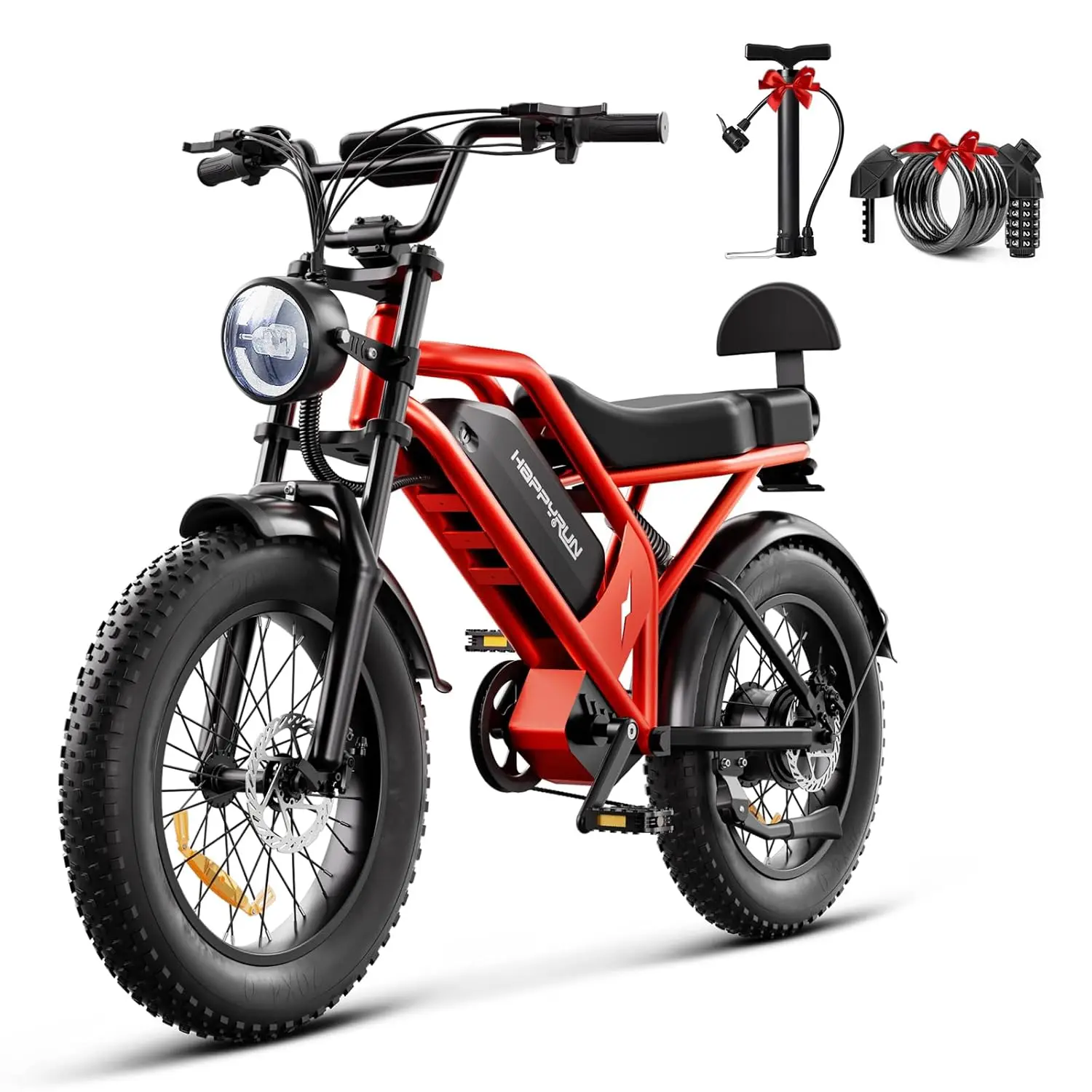 

1500W Electric Bike for Adults, 48V 18Ah Removable Battery, 20" Fat Tire E-Bike, 32MPH & 68+ Miles Range, 7-Speed, Customized