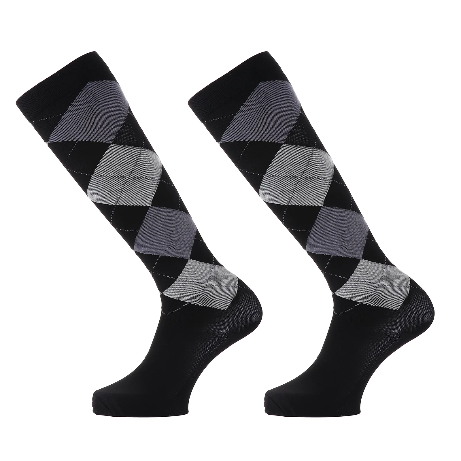 

1 пара дышащих хлопковых и полиэстеровых носков унисекс для бега, компрессионных носков до колена с ромбовидным принтом, градиентные компрессионные носки для спорта на открытом воздухе