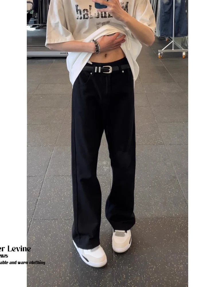 

Bla High Waist Men's Jeans Summer Thin Slimming Cleanfit American High Street Loose Wide Leg Micro Flared Pants