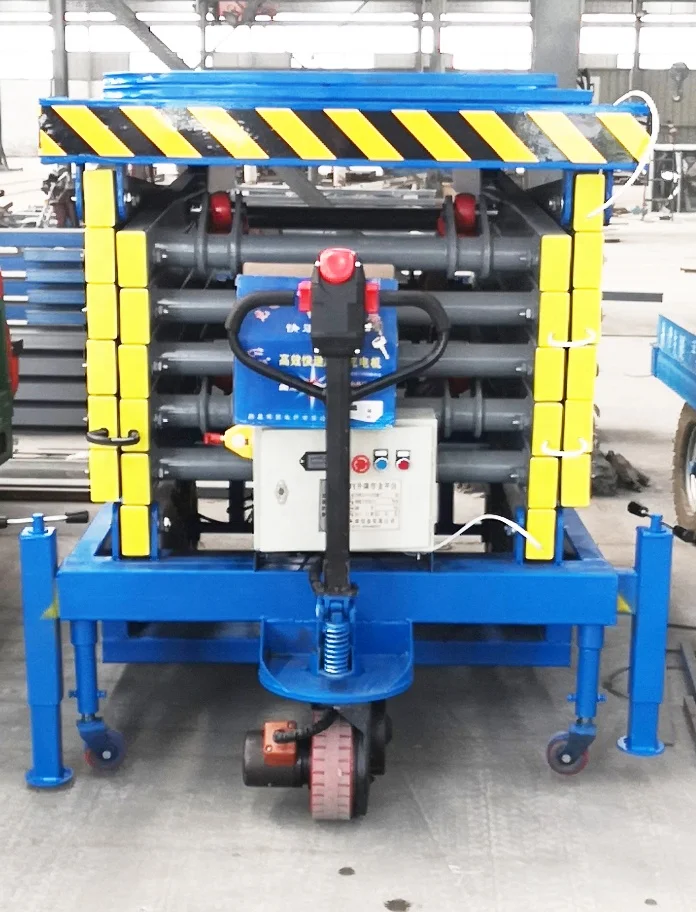 Portable Hydraulic Scissor Lifter Auxiliary Walking Type Lift Platform 6m 8m 10m 12m