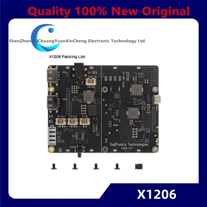 Geekworm X1206 21700 5V UPS & Power Management Board Compatible with 4 cell 21700 batteries for Raspberry Pi 5