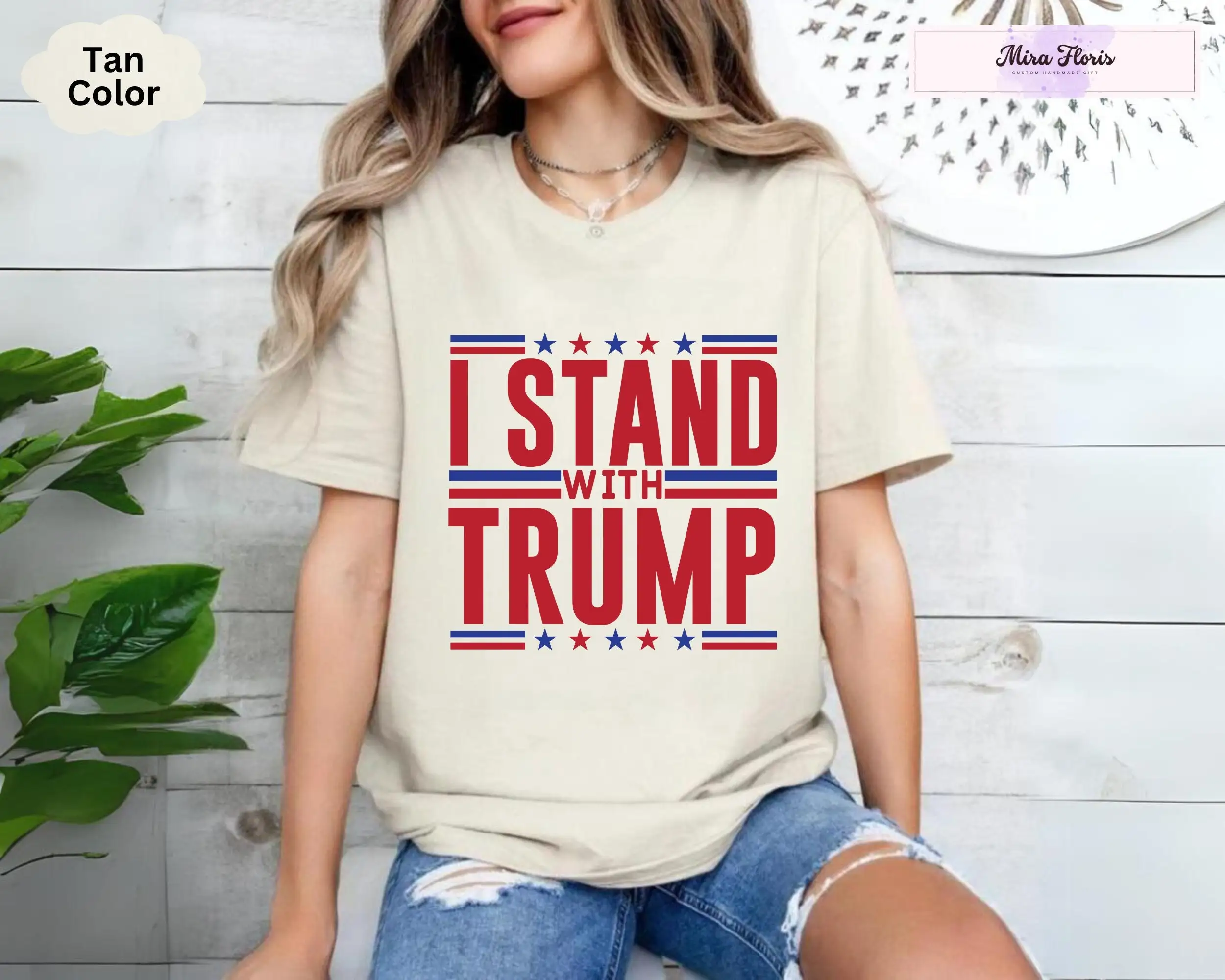 Trump 2024 I Stand With T Shirt MAGA Support President Election Lovers Republicans Campaign Not Guilty