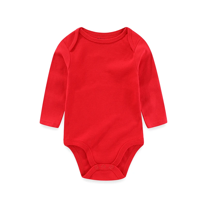 Kiddiezoom Spring Autum1 PCS Solid Unisex Long Sleeve Baby Boy Girl Bodysuits Soft 100%cotton Newborn Onesies Infant clothes