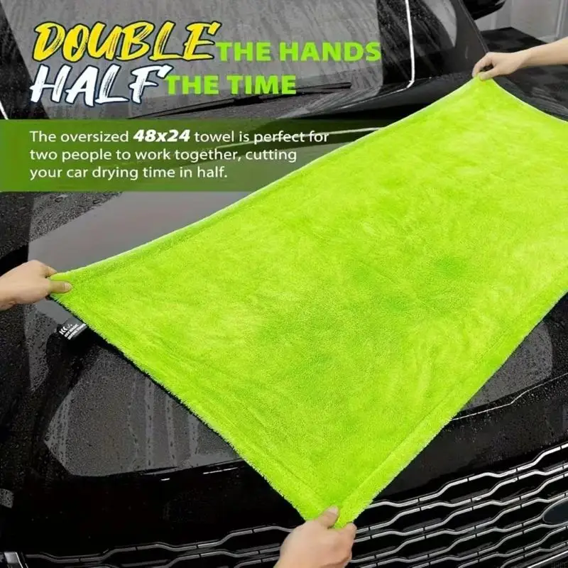 

Premium Non Scratch High Absorption 1400g² 1200g² Twisted Yarn Microfiber Car Drying Towel Scratch Auto Detailing H9EE