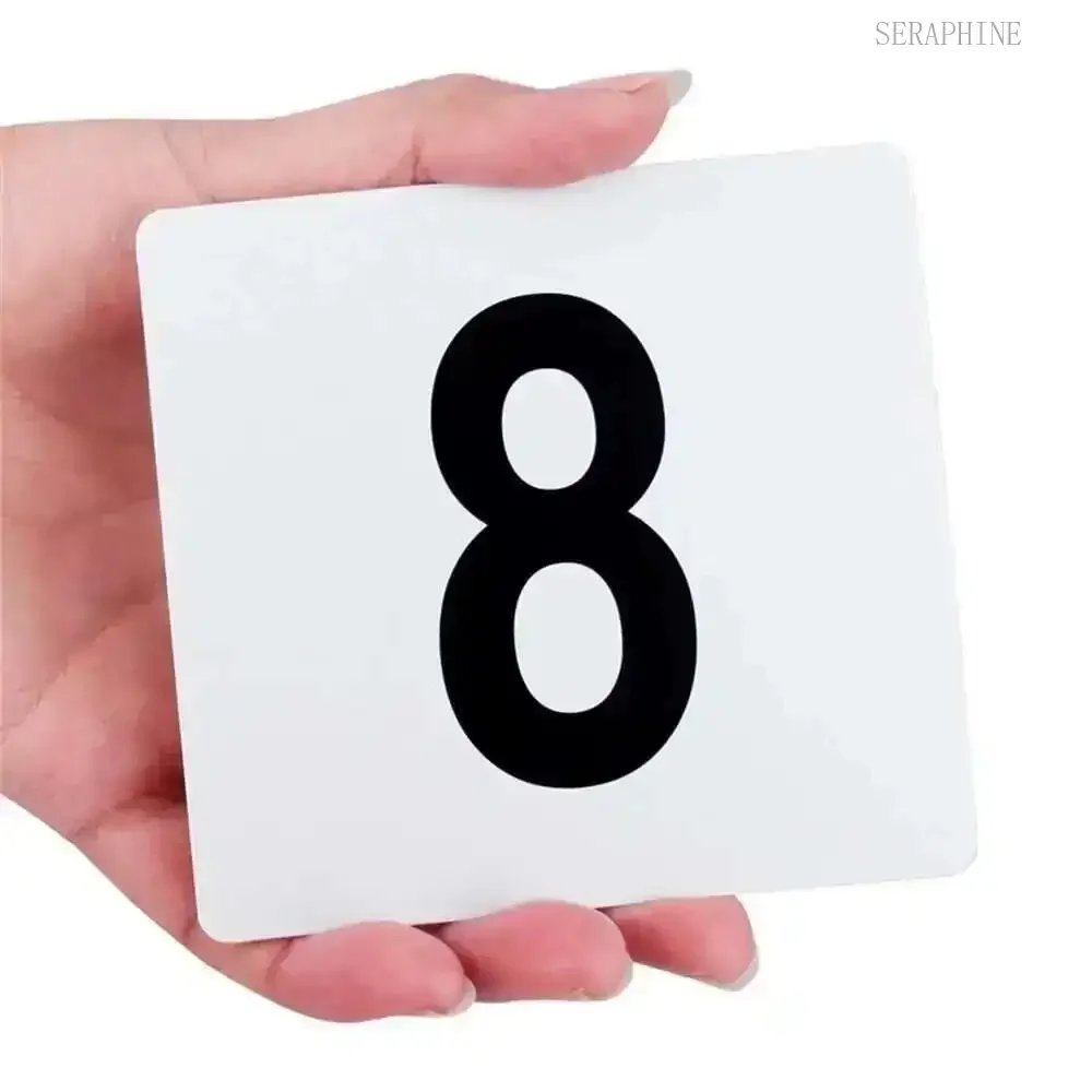 White Plastic Table Marker Number Cards 1-100 Black on White Numbers Table Wedding Restaurant Bar for Banquets or Poker Tables