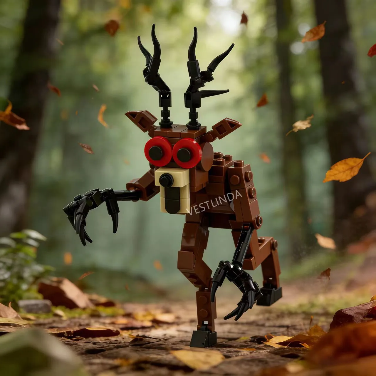 Horror Forest 99 Night Series Building Blocks Forest Deer Owl Assembly Fun Toys Casual Puzzle Desktop Decoration Halloween Gift view 4