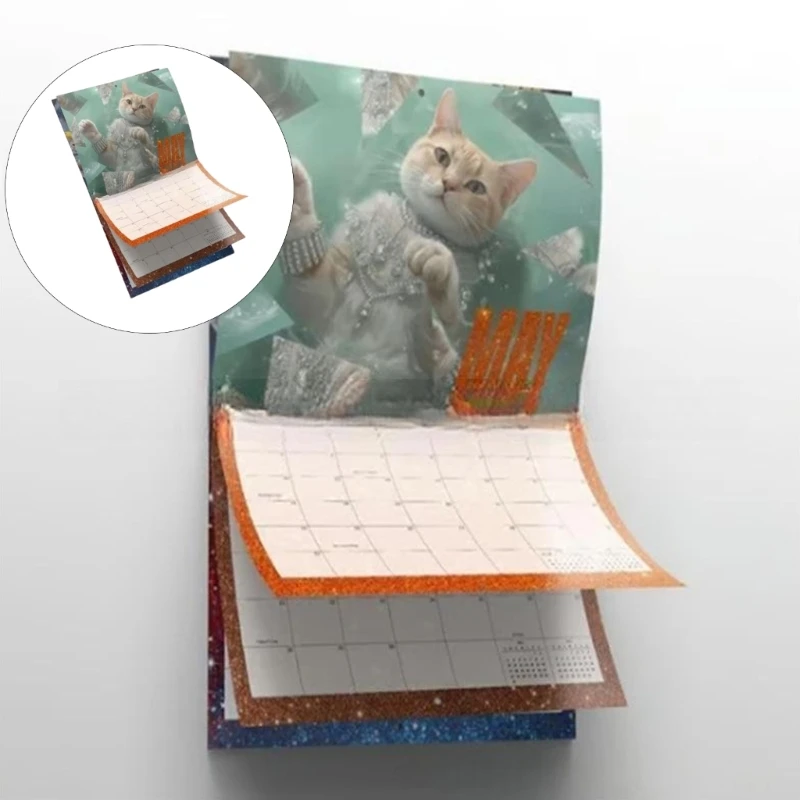 

Настенный календарь на 2026 год, подвесные настенные календари на 12 месяцев, веселые календари на 2026 год, плотная глянцевая и