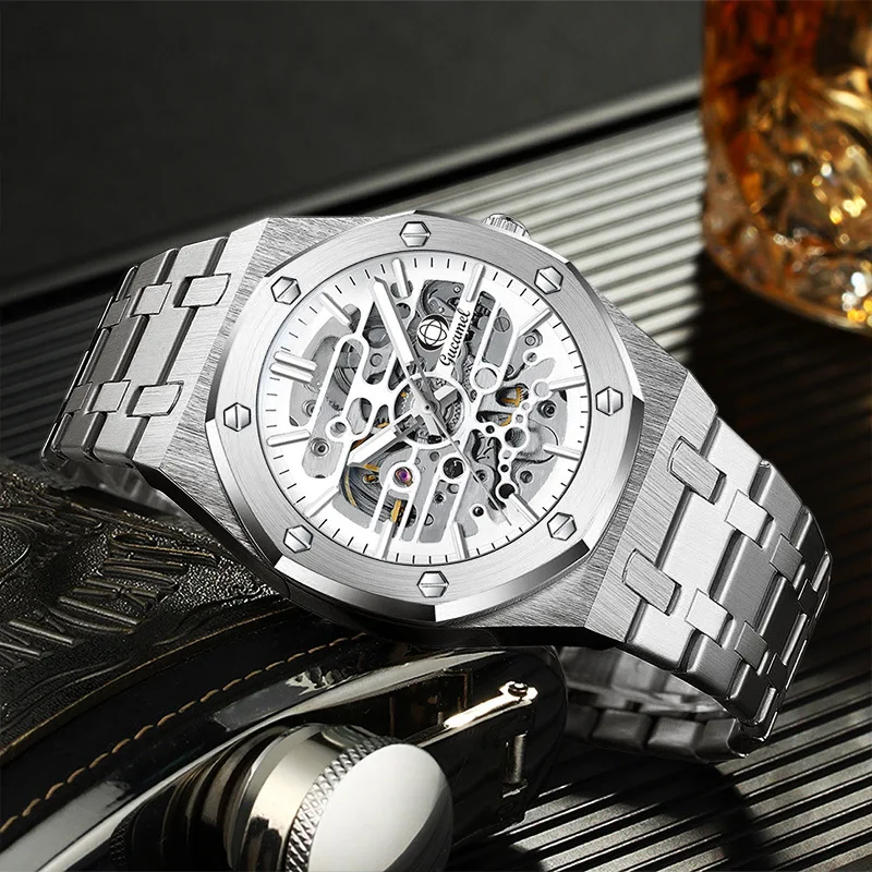 

Мужские механические часы премиум-класса, автоматические, с открытым механизмом, популярные за рубежом.