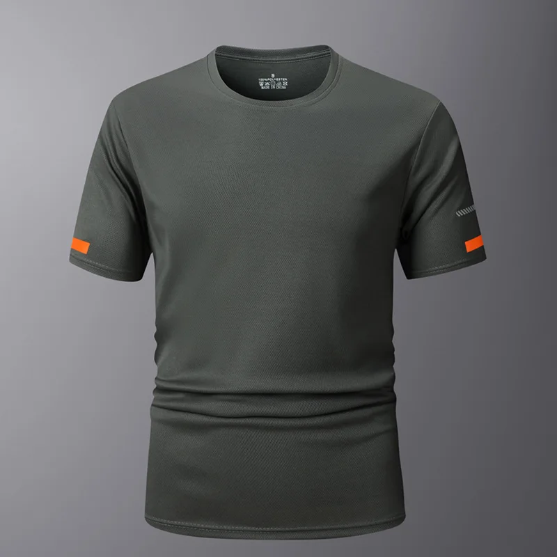 Herren-Lauf-T-Shirt 2026 Sommer Schnelltrocknend Geruchshemmend Silberionen-Gewebe Verlängerter Saum mit Daumenlöchern für Kühles Laufen – Detail 2