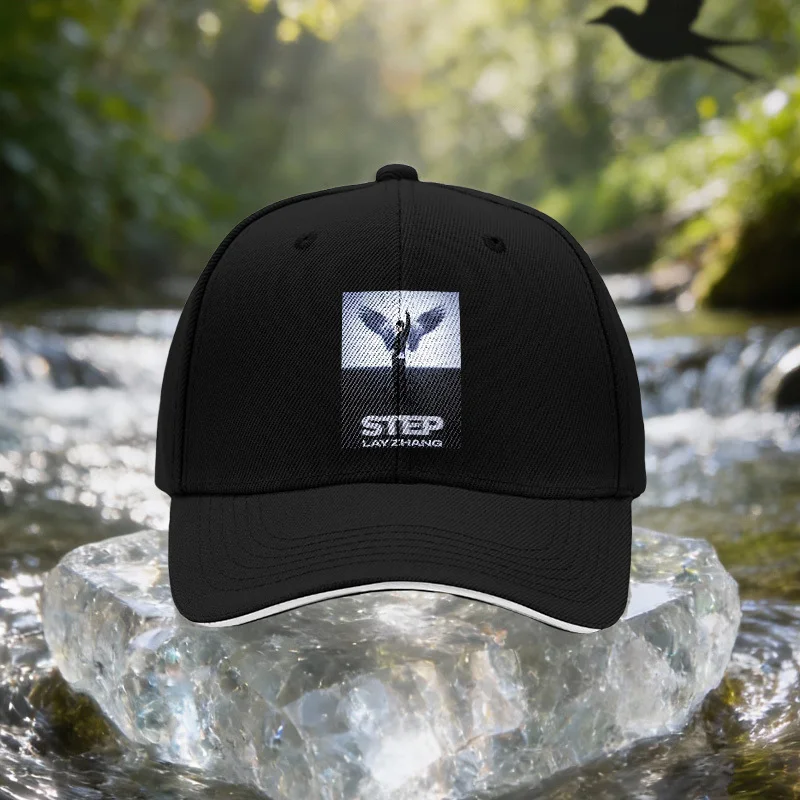 Winged Dancer Black Sandwich Cap, Unisex Easy Lightweight Adjustable Outdoor Sun Hat, Ideal Gift for Travel, Parties, And Birthd