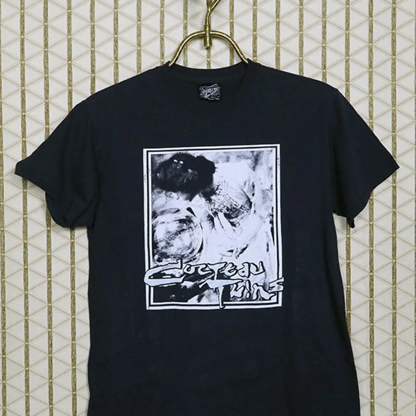 Vintage Cocteau Twins Black T Shirt Gothic Shoegaze 4AD Band  vintage Washed Slightly designer clothes Versatile Breathable
