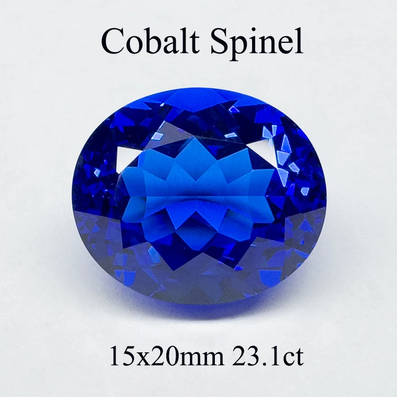 Cobalt Spinel Oval Cut 15x20mm 23.1ct VVS1 Gemstone for Diy Jewelry Making with AGL Certificate