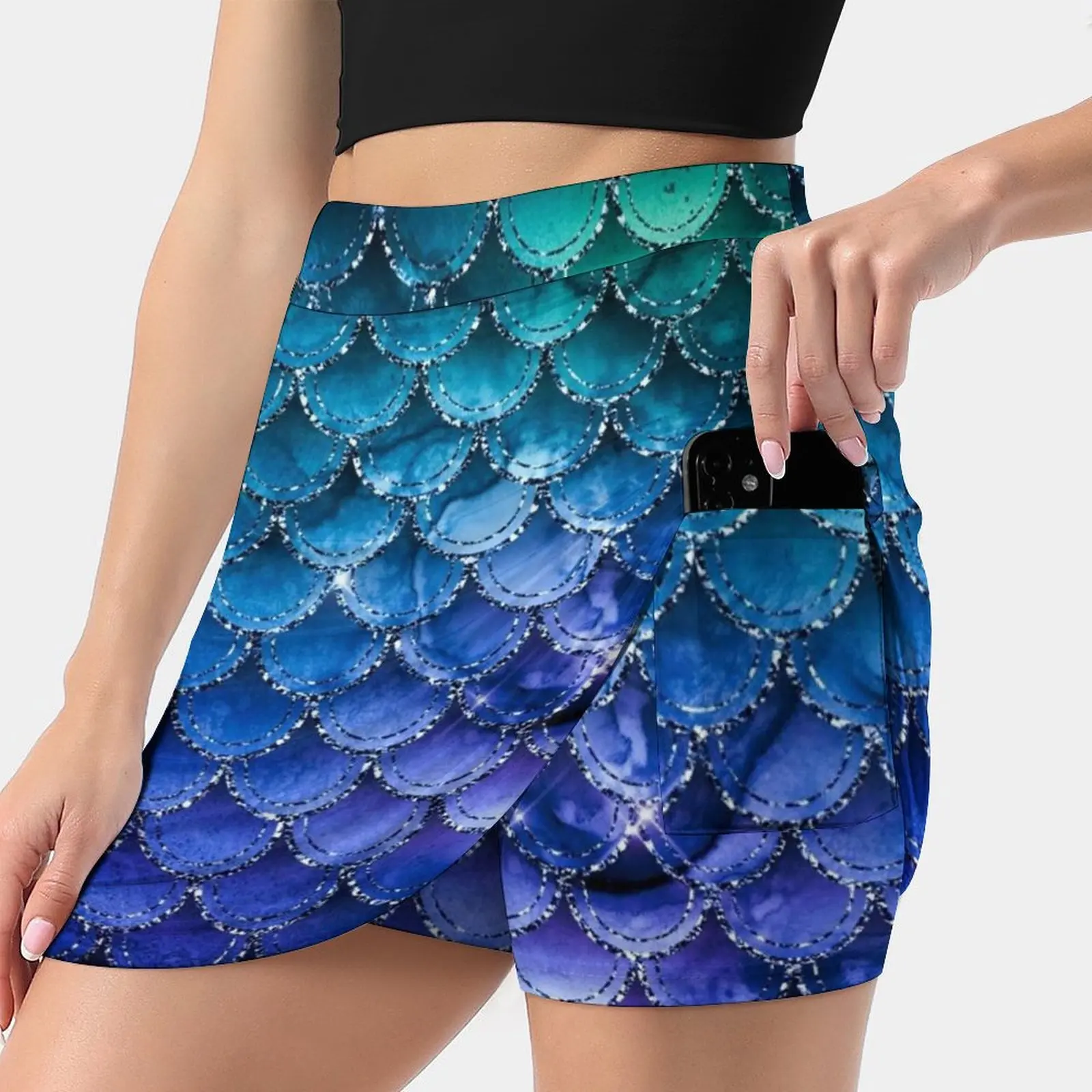 Mermaid Sparkles Multi 1 Skirts Woman Fashion 2022 Pant Skirt Mini Skirts Office Short Skirt Mermaid Device Covers Mermaid Tops