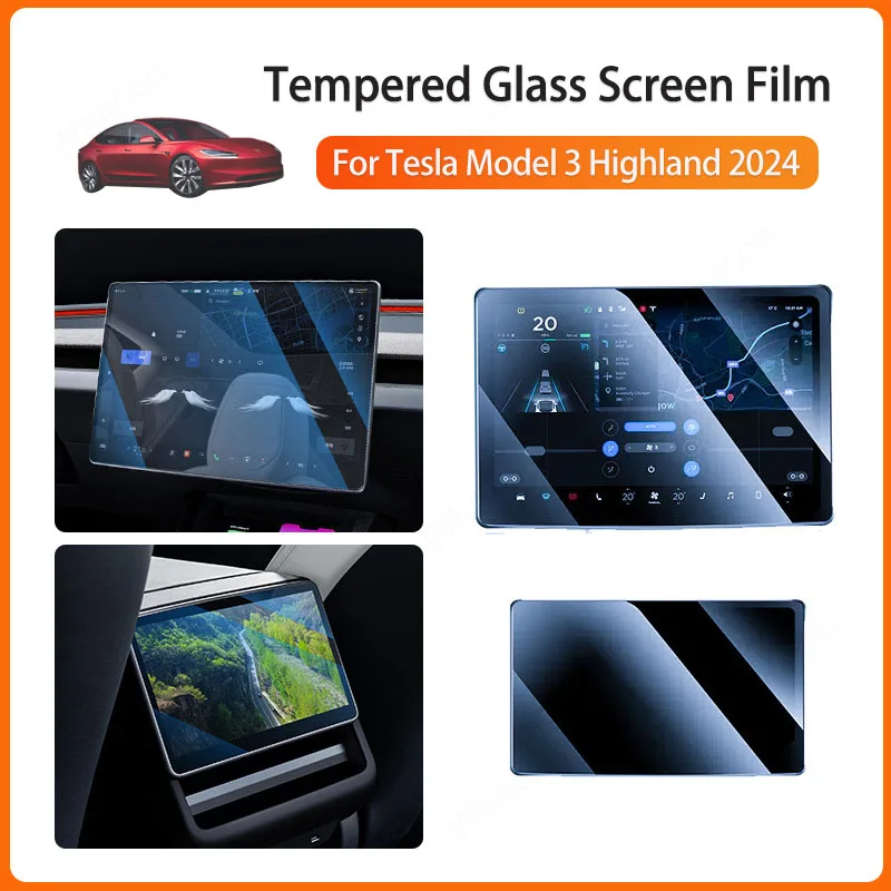 

For Tesla Model 3 Highland 2024 HD Tempered Screen Protector Film,Front Rear Center Screen Film for model 3 2024 accessories