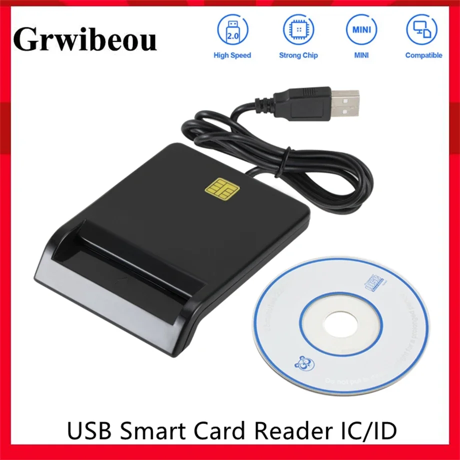 

X01 USB 2.0 Smart Card Reader For Bank Card IC/ID EMV card Reader High Quality for Windows 7 8 10 Linux OS USB-CCID ISO 7816