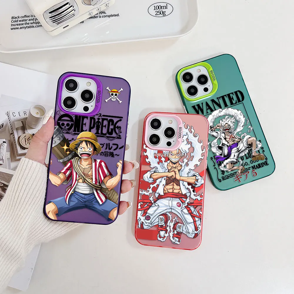 Anime ONE PIECES Luffys Phone Case for OPPO Reno 6 6Pro 7 7Pro 7Z 8T 10ProPlus 5G Candy Color TPU Hard PC Cover