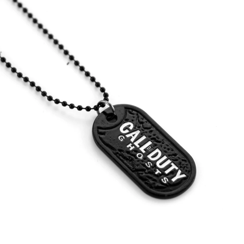 Hot Game Jewelry Mens Necklace Ghosts Dog Tag Pendant Army Nameplate For Duty Military Series with Weapons Call Game Fans Gift