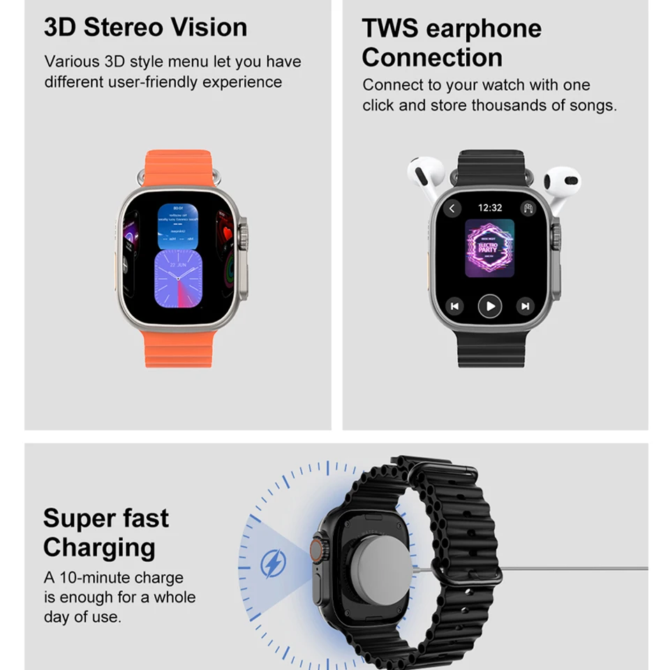 جديد DT Ultra 3 Pro GPS Tracker NFC Smartwatch 32G ذاكرة الموسيقى فيديو NFC HD بلوتوث دعوة مقاوم للماء ساعة ذكية لنظام أندرويد iOS #5