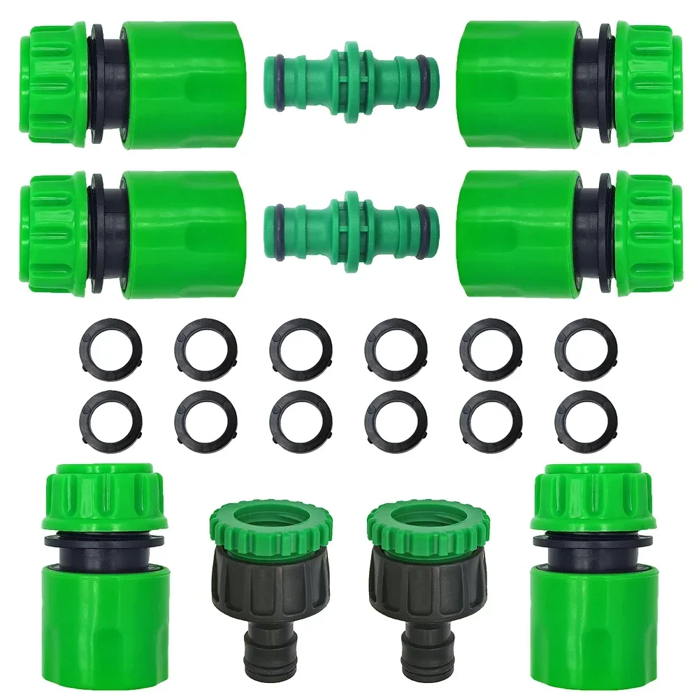 Garden Watering Hose ABS Quick Connector 4-point End Double Male Hose Coupling Joint Adapter Extender Set For Hose Pipe Tube