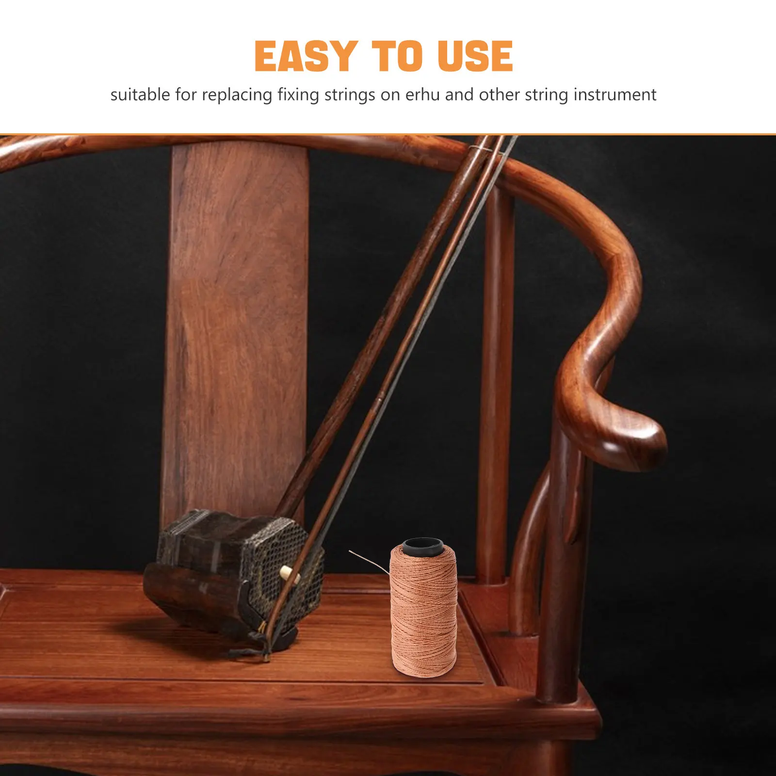 Erhu Qianjin String Waxed Replacement String for Chinese Violin Tuning Strong Wear-Resistant Lightweight Erhu Accessories