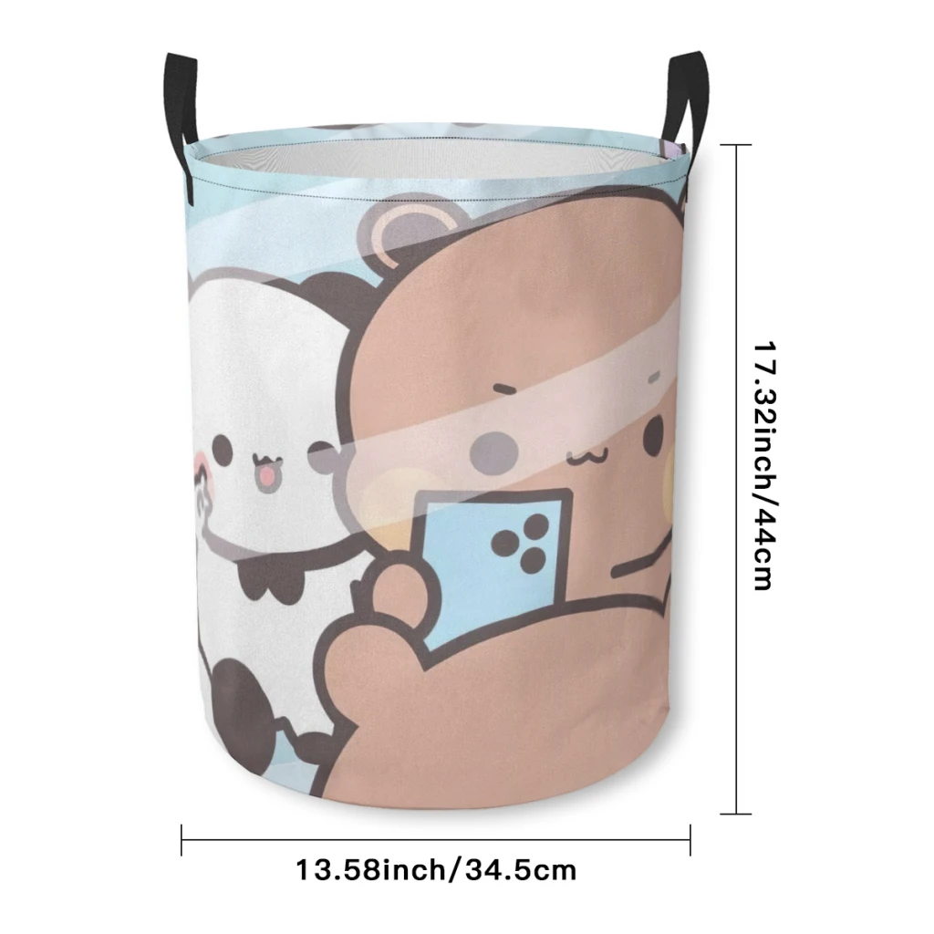 One Two Bubu Little Bear Dirty Laundry Basket Clothes Organizer Foldable Storage Bucket Bathroom Waterproof Clothing Storage