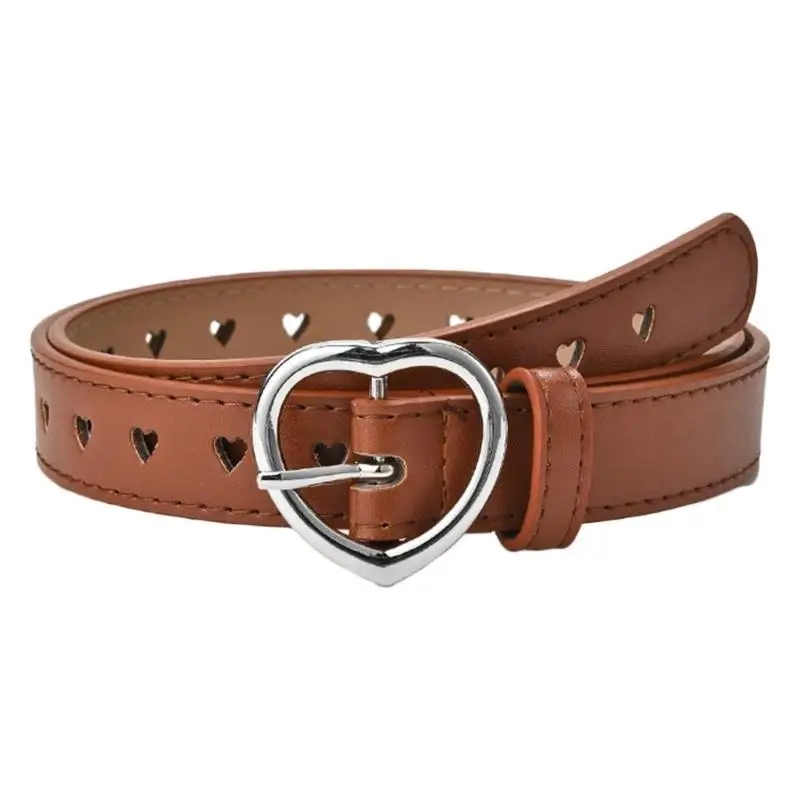 

39BB Детская цепочка на талию Милая металлическая пряжка в форме сердца Прекрасная поясная цепочка унисекс