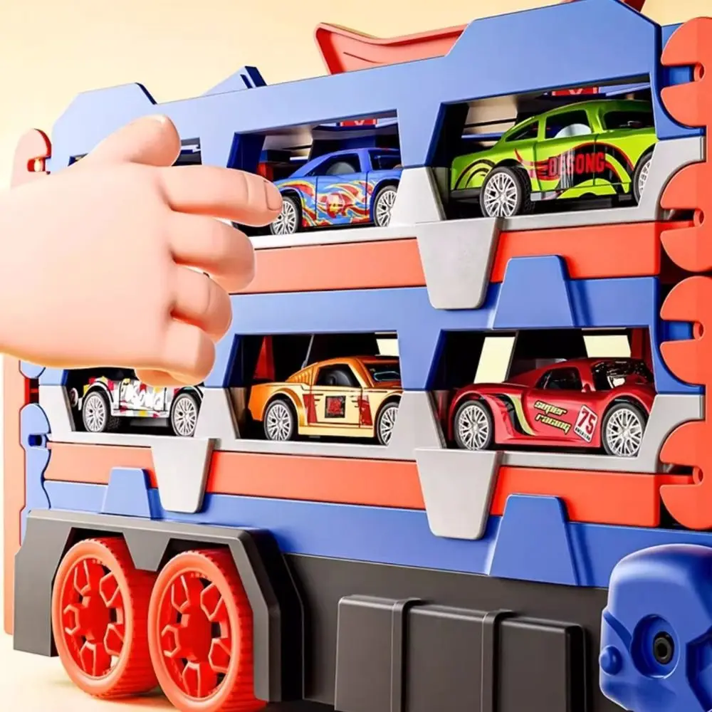 Opvouwbare baan Dinosaurus opvouwbare vrachtwagen Metalen miniauto's Gegoten raceauto's Dinosaurus racebaan transformerend