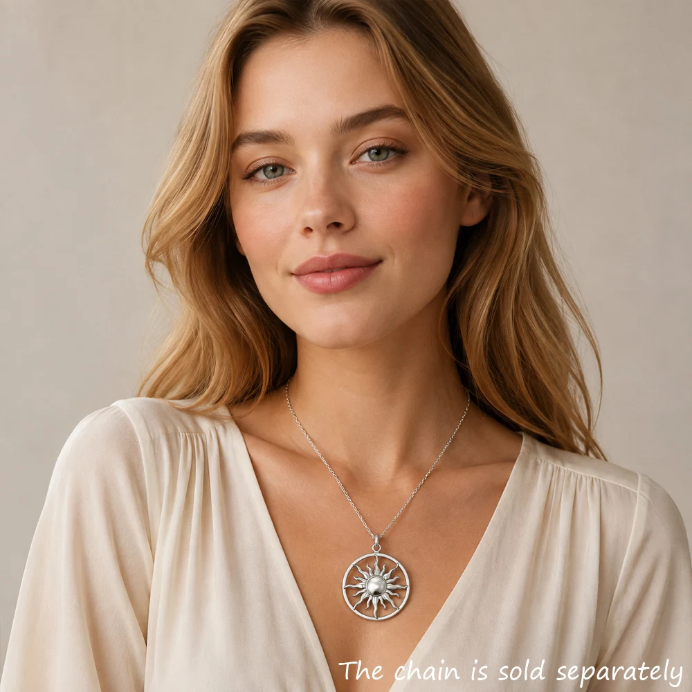 Pendant Amulet Sun New Fashion Glam 925 Sterling Silver Jewelry Europe Style Accessories Gift For  Woman Men