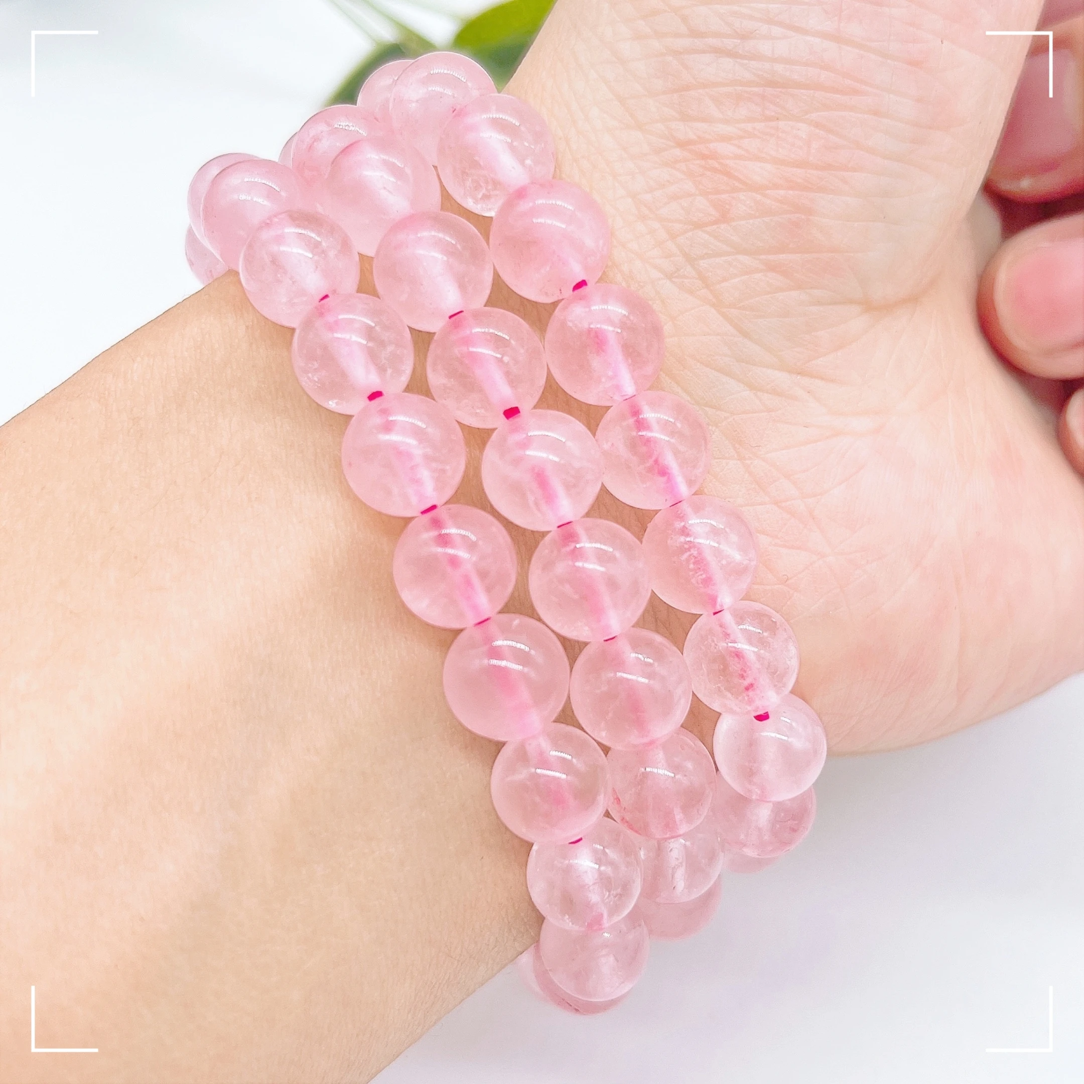 Natural Stone Beads Bracelet For Women Men Pink Quartz Jewelry Elastic Bangle Bracelets Crystal Reiki Healing Home Decor Gift