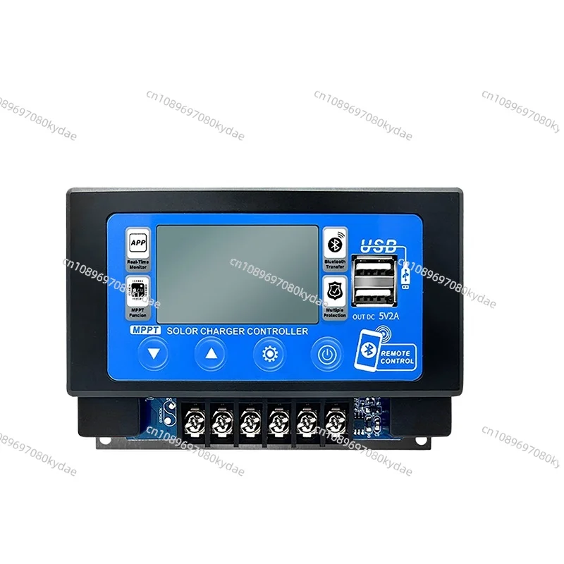 Auto Bluetooth Wifi Solar Charge Controller Embedded Snap-on Dual USB MPPT for Lithium Lead Acid Battery