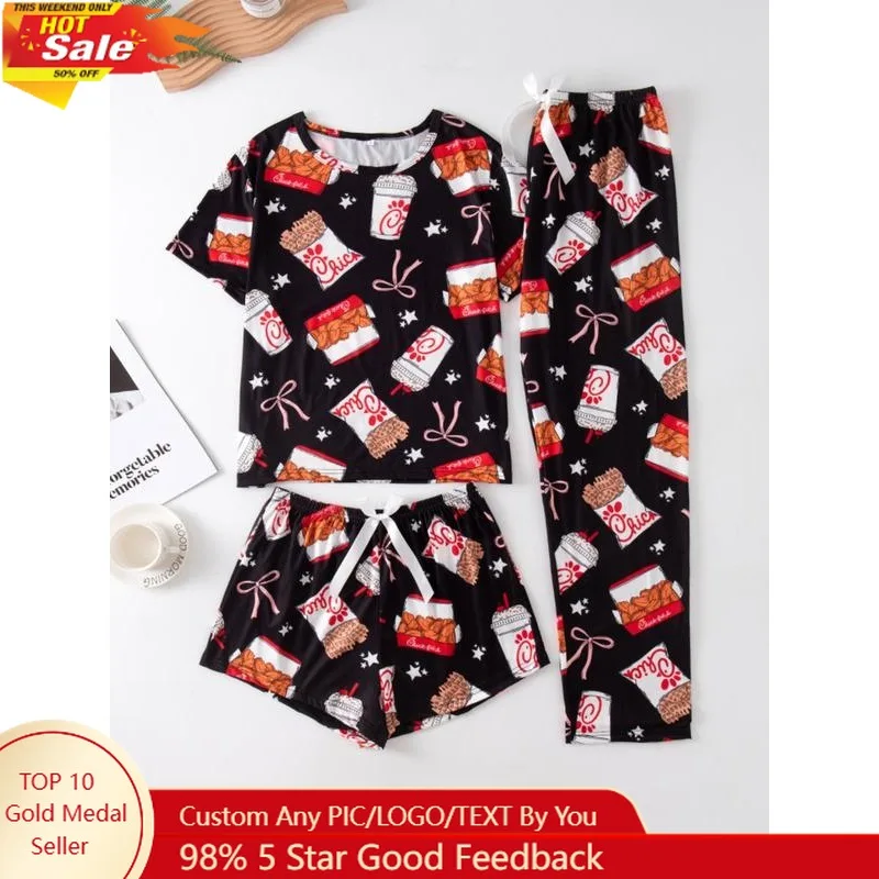 

Women's Casual Fitted Sleepwear Set, All-Season Kint Fabric Pajamas, Moderate Thickening Comfortable Nightwear for Women, Lounge