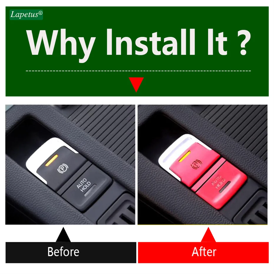 

Electronic Handbrake Parking Switch Car P Button Sequin Cover Trim Stickers LHD For VW Volkswagen Passat B8 / Arteon 2016 - 2024