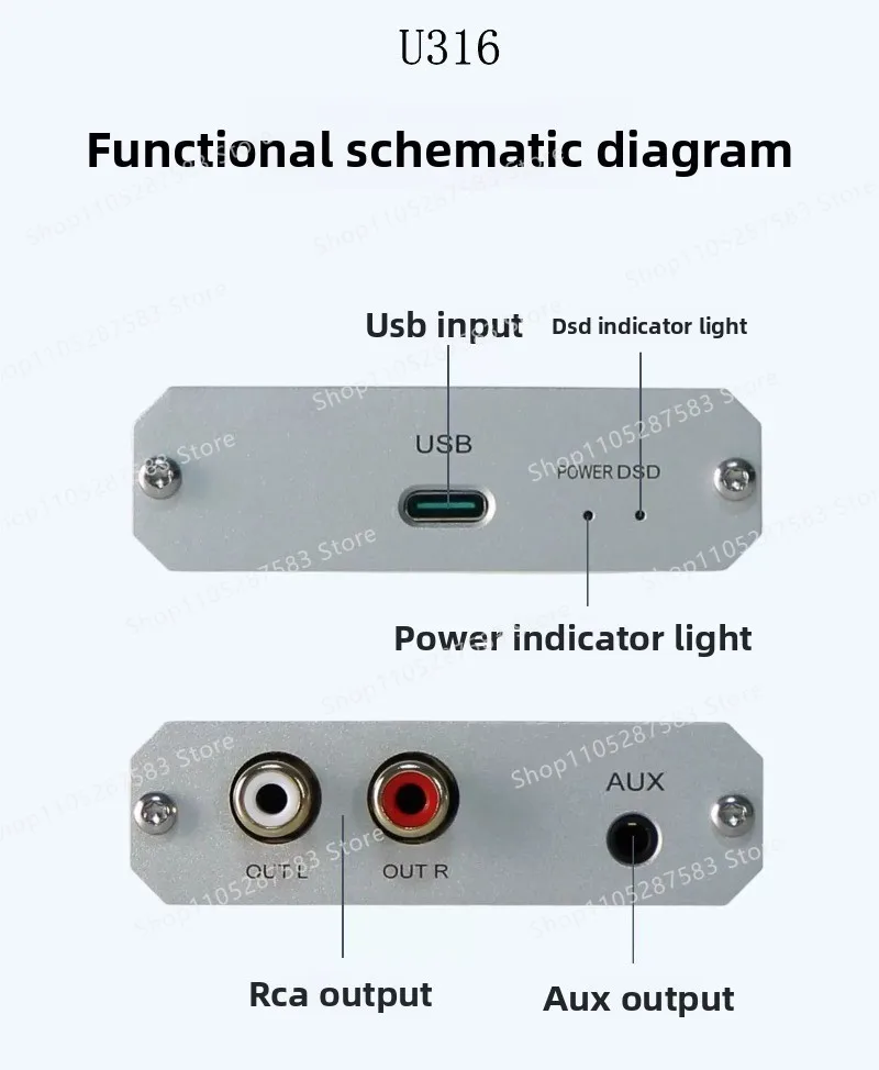 XU316 digital interface, USB audio ES9039Q2M decoder, HiFi audiophile DAC, DSD512