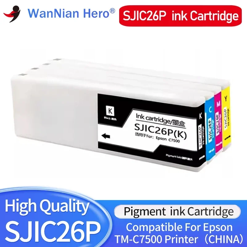 

Китайский совместимый с SJIC26P Epson TM-C7500 чернильный картридж для Epson Colorworks C7500, принтер для этикеток с пигментными чернилами 300 мл