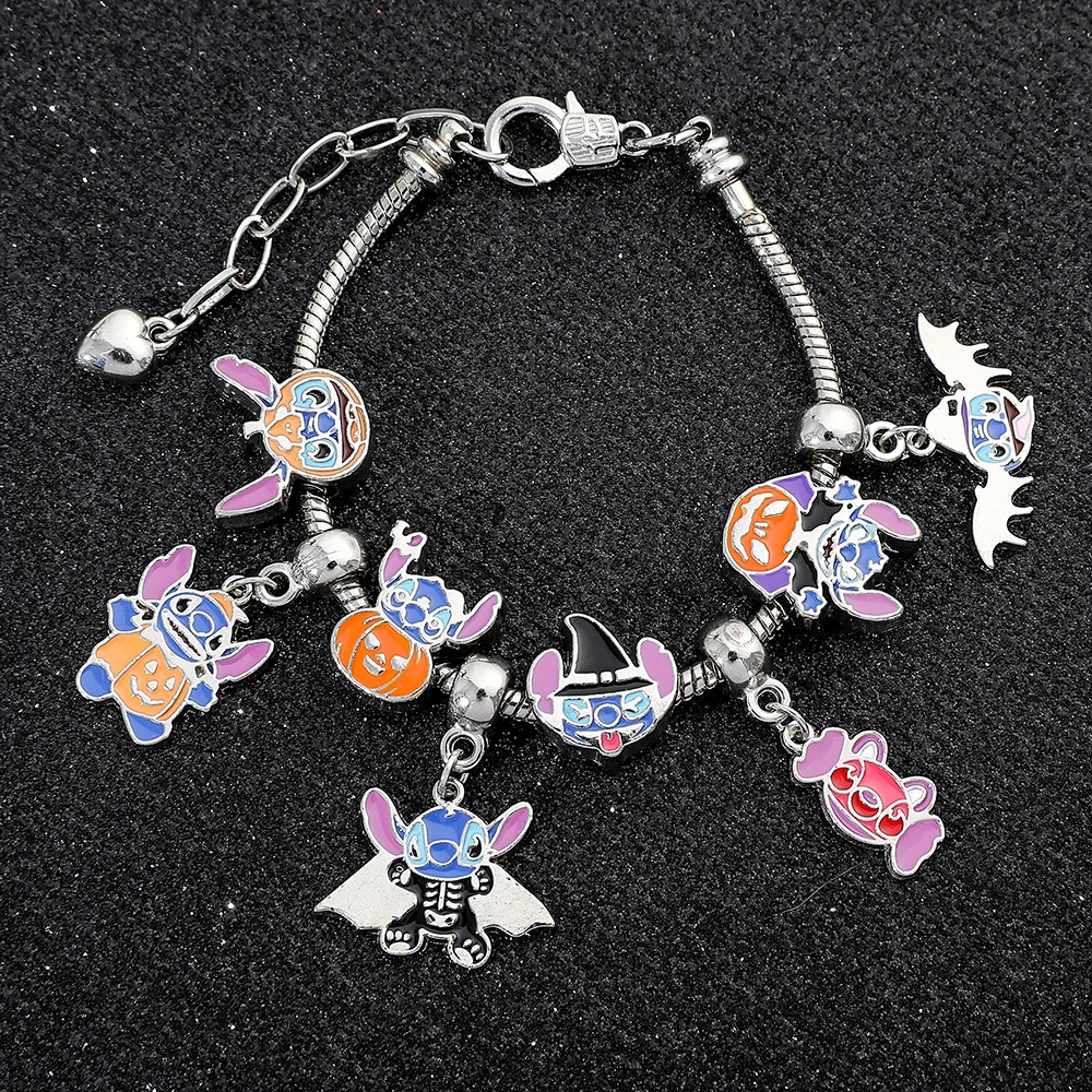 Disney Stitch Charm Bracelet Lilo & Stitch Ohana Means Family Girls Wrist Adjustable Bracelet For Girls Anime Festival Gifts