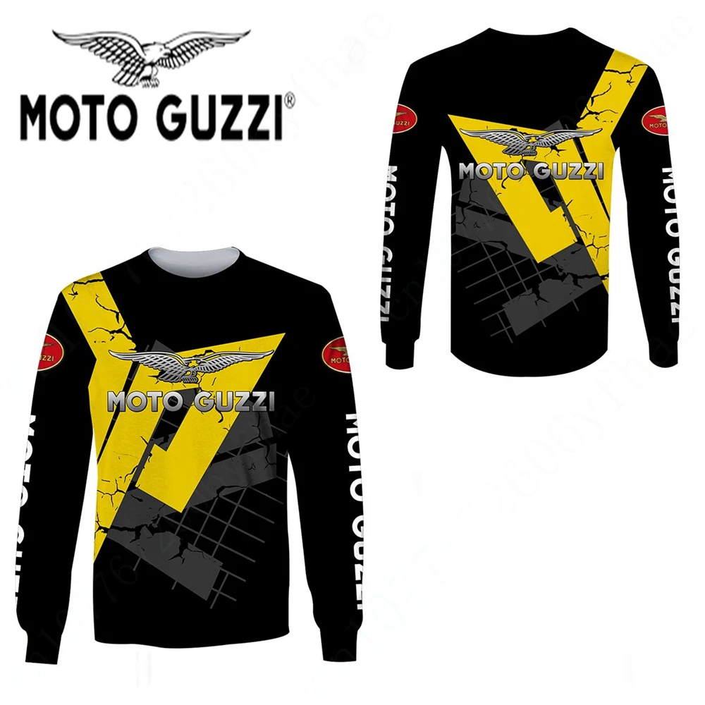 Moto Guzzi Harajuku o Hals Langarm Anime T-Shirt für Männer Frauen Unisex Kleidung lässige T-Shirts schnell trocknende Sweatshirt Top