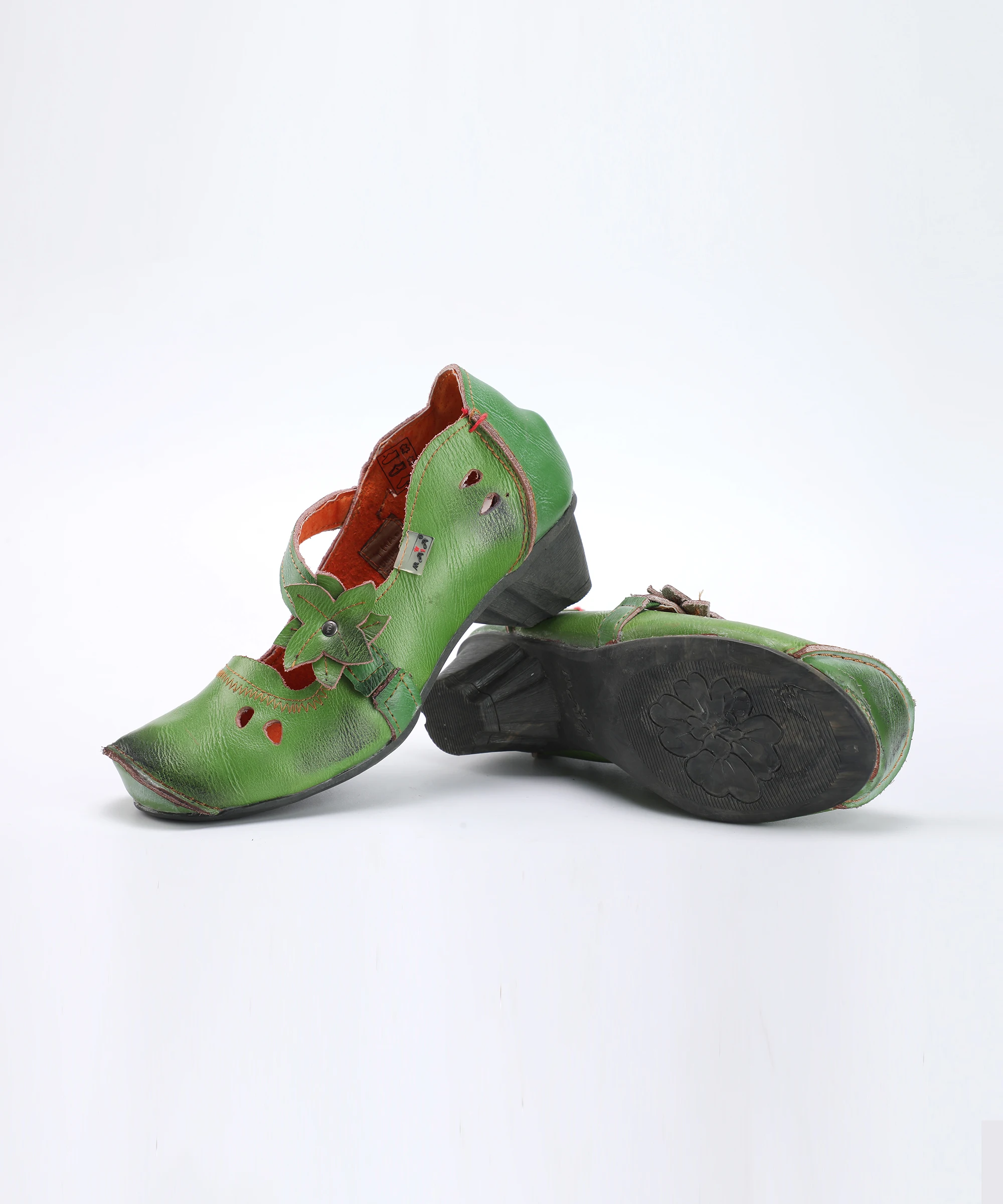 TMA AUGEN Einzigartige Kappe Kappe Mit Blume Nadeln Dekoriert frauen Niedrigen absätzen Leder Schuhe – Detail 4