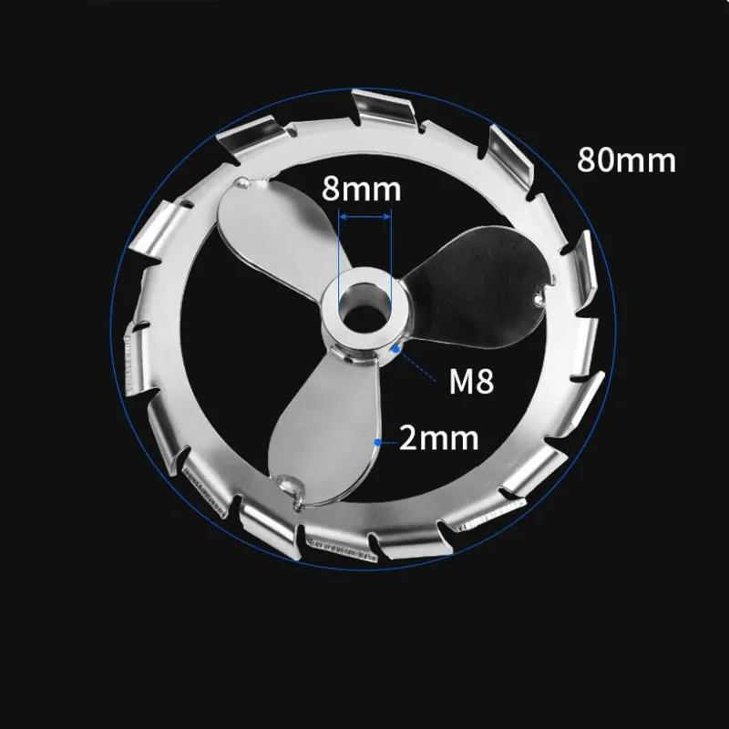 Integrated Composite Ring - 80mm 304 Stainless Steel High Shear Three-Blade Stirring Impeller Dispersing Disc