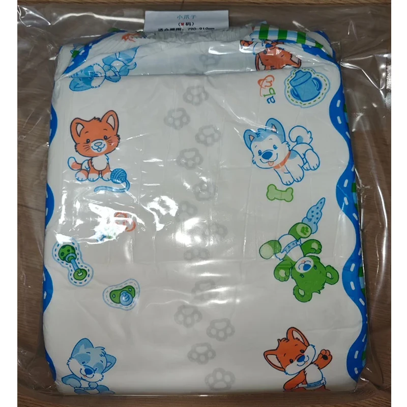 Adult Diaper ABDL Cute Cartoon Pattern Absorbent 5000-7000ml Disposable Diaper Leak Proof Soft Cozy Breathable Super Thick