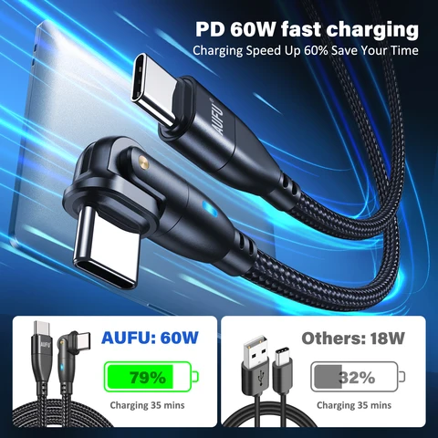 Кабель USB-C 100W 5A для быстрой зарядки MacBook, Xiaomi, iPad, Samsung — детальный вид товара
