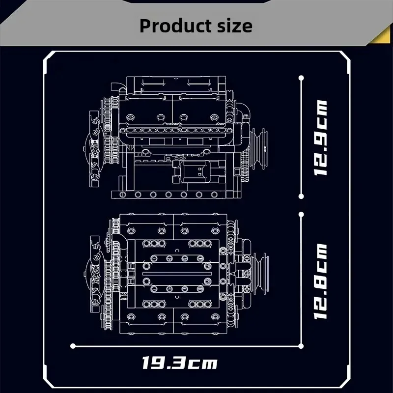 Aeroengine-l4 v8ビルディングブロック,3D自動車モデル,視覚シミュレーション,モーター駆動玩具,装飾品コレクション