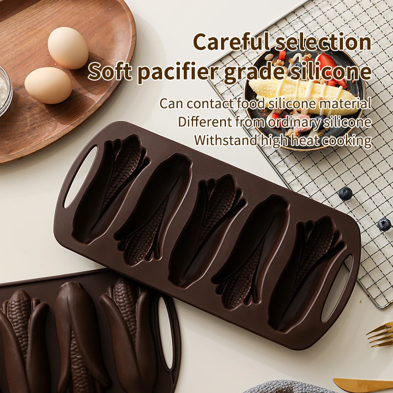 Molde de silicona para pastel de mazorca de maíz, bandeja antiadherente de calidad alimentaria para pasteles, chocolates, galletas, galletas, Ideal para hornear en festivales