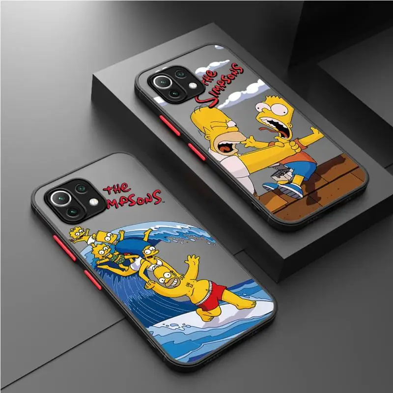 Simpsons Family Disney Case for Xiaomi Poco X3 NFC 11 Lite 11T X4 GT 12 M5 13 Pro 9T C40 10T F3 12T 14 Funda Matte Phone Cover