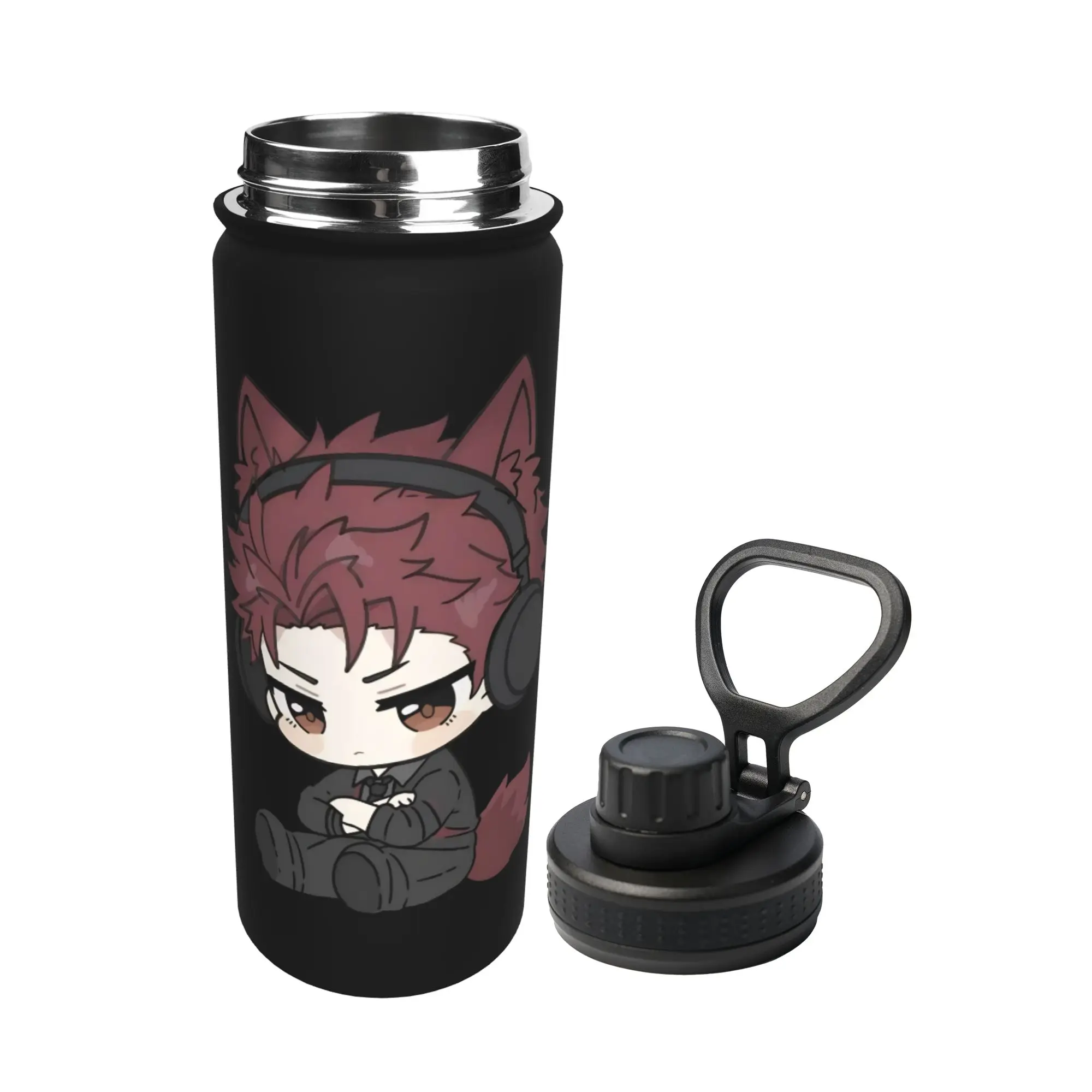 Love And Deepspace Chibi Valko 18OZ Sports Insulated Kettle  Thermal Cup Vacuum Flask Office Home Mugs Hot Cold Drink